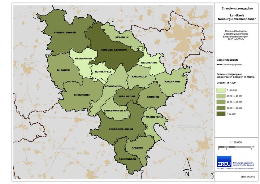 ZREU Klimaschutzkonzept Energieatlas / Energienutzungsplan Neuburg Schrobenhausen